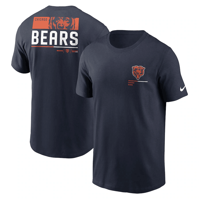 Men's Navy Chicago Bears Team Incline T-Shirt